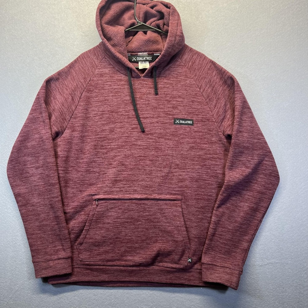 Coalatree Evolution Hoodie Mens Large Red Fleece Pullover Kangaroo Pocket Logo